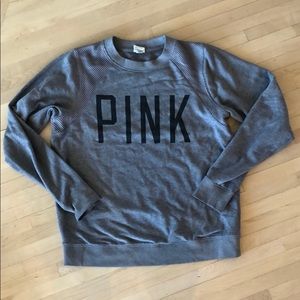 grey crew neck victoria’s secret PINK sweatshirt